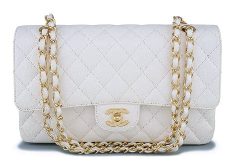 chanel white classic flap bag|authentic chanel classic flap bag.